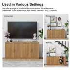 2-Piece Modern Minimalist Wood Grain Edge Cabinet, Multifunctional Storage with 3-Layer Shelves