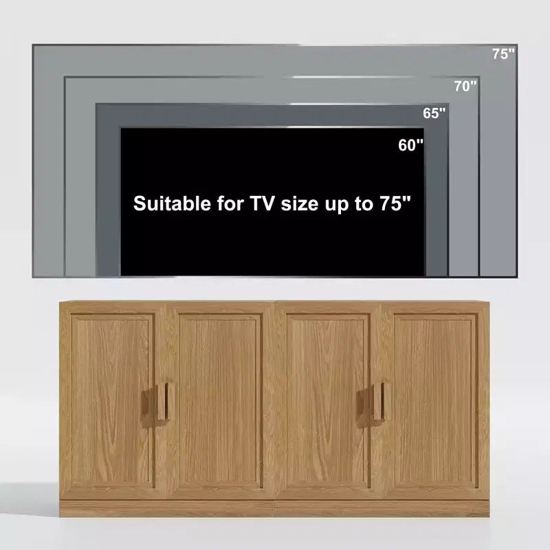 2-Piece Modern Minimalist Wood Grain Edge Cabinet, Multifunctional Storage with 3-Layer Shelves