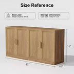 2-Piece Modern Minimalist Wood Grain Edge Cabinet, Multifunctional Storage with 3-Layer Shelves