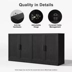 2-Piece Modern Minimalist Wood Grain Edge Cabinet, Multifunctional Storage with 3-Layer Shelves