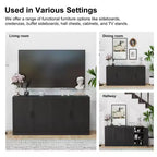 2-Piece Modern Minimalist Wood Grain Edge Cabinet, Multifunctional Storage with 3-Layer Shelves