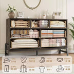 52 Wide Dresser, 7 Dresser for Bedroom, Wooden Closet Storage Chest, for Living Room, Bedroom, Entryway