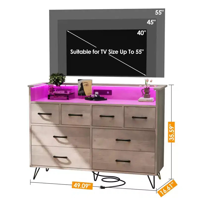 Storage Cabinet, Accent Cabinet with 2 Drawers and 2 Doors, Cabinet for Living Room, Hallway, Entryway