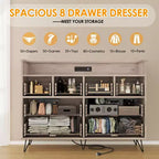 Storage Cabinet, Accent Cabinet with 2 Drawers and 2 Doors, Cabinet for Living Room, Hallway, Entryway