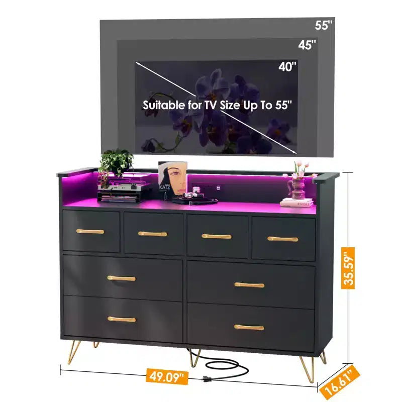 Storage Cabinet, Accent Cabinet with 2 Drawers and 2 Doors, Cabinet for Living Room, Hallway, Entryway