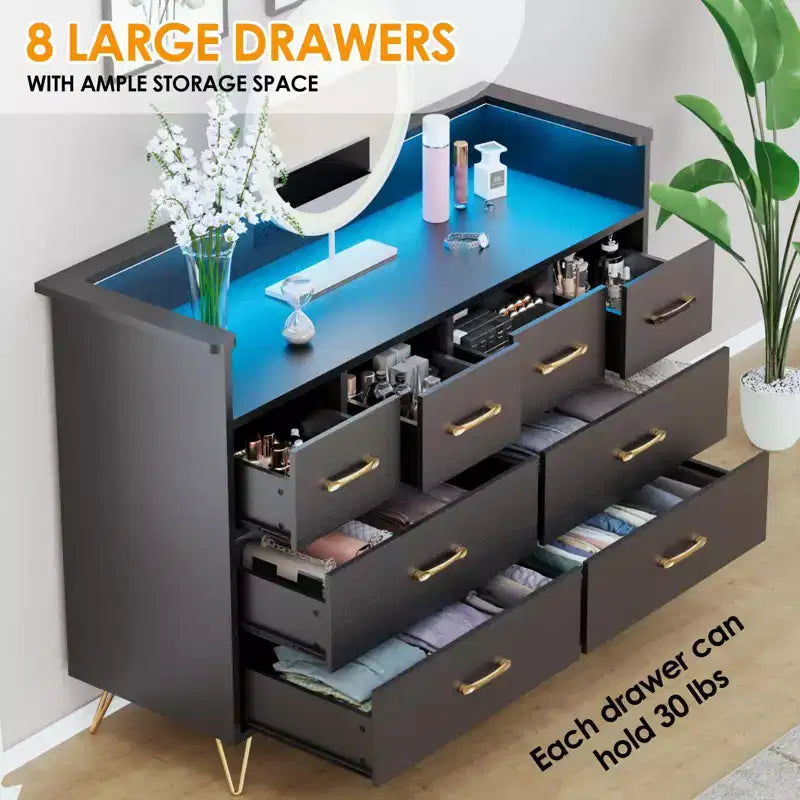 Storage Cabinet, Accent Cabinet with 2 Drawers and 2 Doors, Cabinet for Living Room, Hallway, Entryway