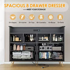 Storage Cabinet, Accent Cabinet with 2 Drawers and 2 Doors, Cabinet for Living Room, Hallway, Entryway