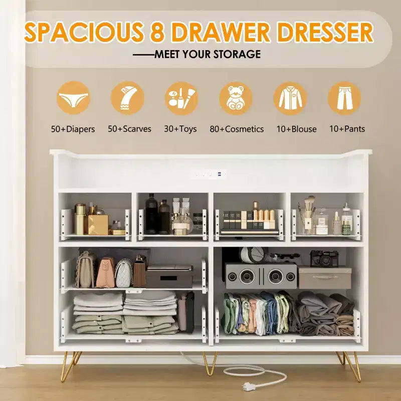 Storage Cabinet, Accent Cabinet with 2 Drawers and 2 Doors, Cabinet for Living Room, Hallway, Entryway