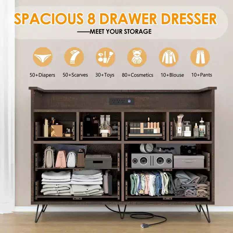 Storage Cabinet, Accent Cabinet with 2 Drawers and 2 Doors, Cabinet for Living Room, Hallway, Entryway