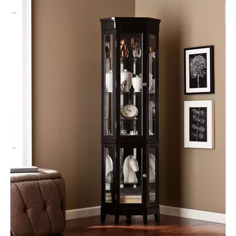 Essex Corner Curio Cabinet - Black