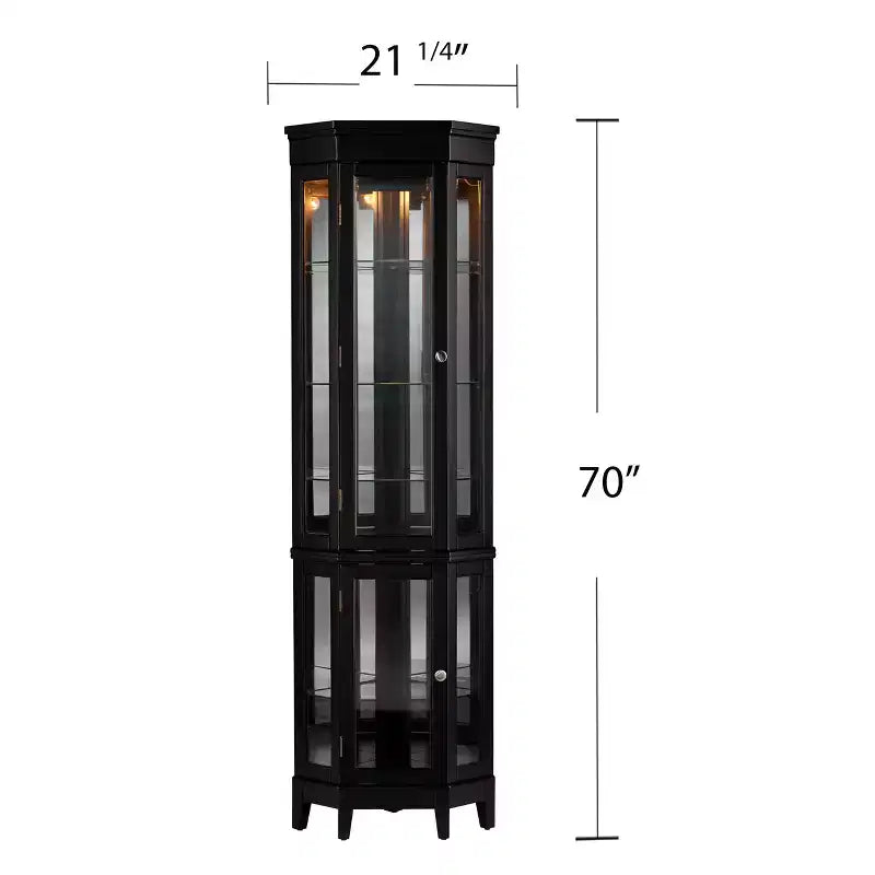 Essex Corner Curio Cabinet - Black