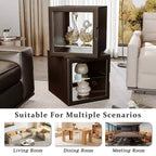 Dual-Sided Glass Display Cabinet, Curio Cabinet for Collectibles, Glass Decor Case with Adjustable Shelves for Showcase Living Room