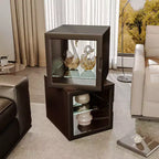 Dual-Sided Glass Display Cabinet, Curio Cabinet for Collectibles, Glass Decor Case with Adjustable Shelves for Showcase Living Room