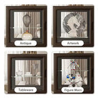 Dual-Sided Glass Display Cabinet, Curio Cabinet for Collectibles, Glass Decor Case with Adjustable Shelves for Showcase Living Room
