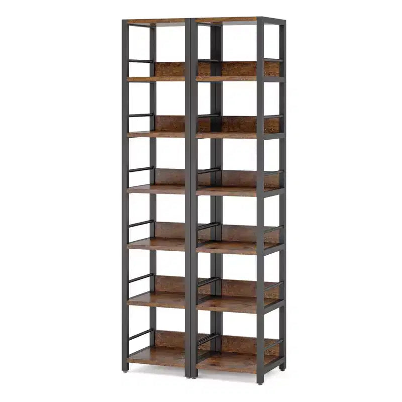 74.8H 6-Tier Corner Bookshelf, 13.4 Compact Space-Saving Storage Rack for Home