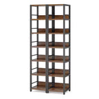 74.8H 6-Tier Corner Bookshelf, 13.4 Compact Space-Saving Storage Rack for Home
