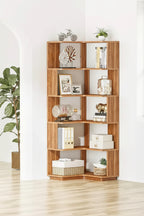Space-Saving L-Shaped Corner Shelving Unit, Multifunctional Storage Shelf for Bedroom Office