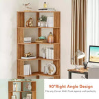 Space-Saving L-Shaped Corner Shelving Unit, Multifunctional Storage Shelf for Bedroom Office