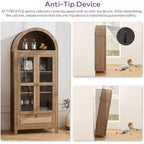 71 Tall Arched Pantry Cabinet with Glass Door, Drawer & Anti-Tip Kit Versatile Storage Cupboard for Kitchen or Dining Room