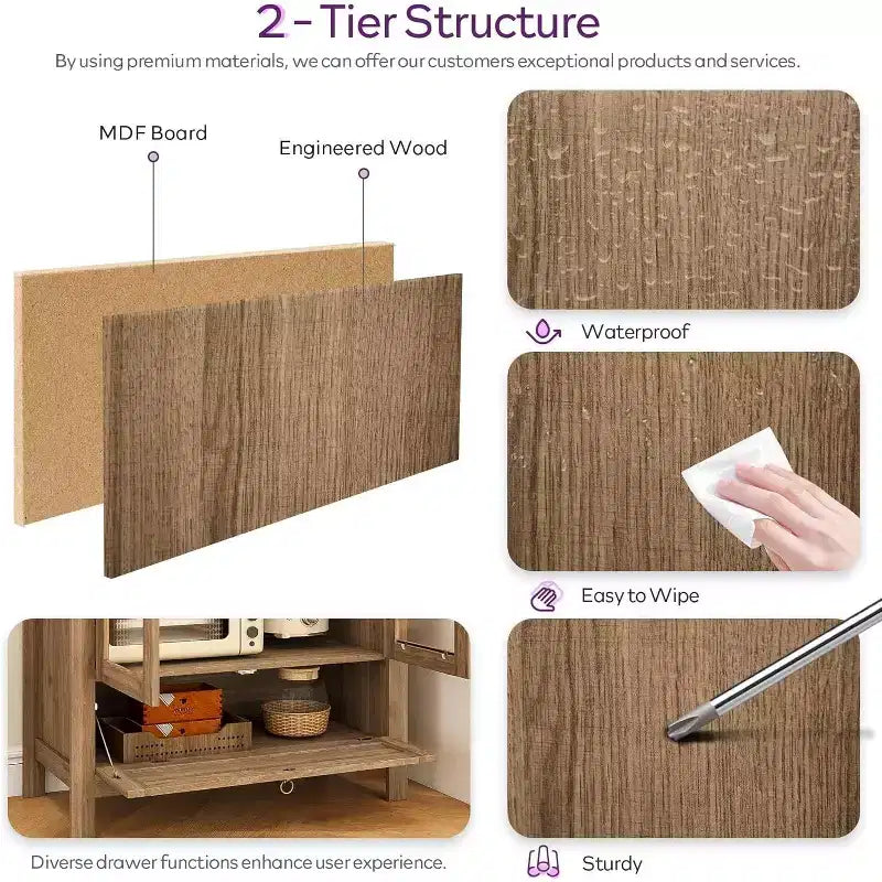 71 Tall Arched Pantry Cabinet with Glass Door, Drawer & Anti-Tip Kit Versatile Storage Cupboard for Kitchen or Dining Room