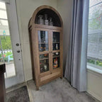 71 Tall Arched Pantry Cabinet with Glass Door, Drawer & Anti-Tip Kit Versatile Storage Cupboard for Kitchen or Dining Room