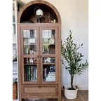 71 Tall Arched Pantry Cabinet with Glass Door, Drawer & Anti-Tip Kit Versatile Storage Cupboard for Kitchen or Dining Room