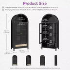 71 Tall Arched Pantry Cabinet with Glass Door, Drawer & Anti-Tip Kit Versatile Storage Cupboard for Kitchen or Dining Room