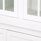 Farmhouse-Inspired Freestanding Display Cabinet with Glass Doors & Storage