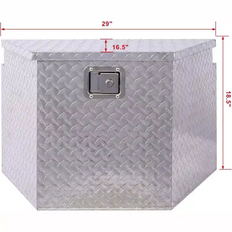 29 Aluminum Truck Bed Tool Box, Heavy Duty Storage Organizer with Lock, Multi-Purpose Utility Trailer & RV Toolbox, 29x16.5x18.5