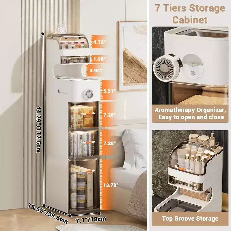 Ultra-Slim Bathroom Storage Cabinet, Narrow Organizer with Wheels, Modern Drawer Design for Bathroom, Laundry, Kitchen, Office
