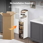 Ultra-Slim Bathroom Storage Cabinet, Narrow Organizer with Wheels, Modern Drawer Design for Bathroom, Laundry, Kitchen, Office