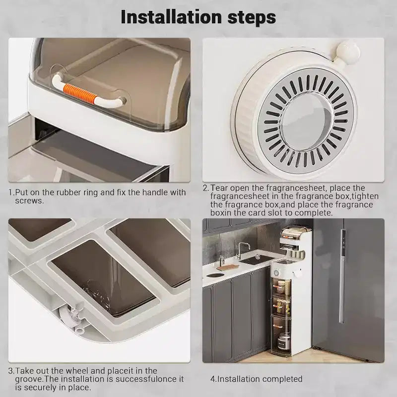 Ultra-Slim Bathroom Storage Cabinet, Narrow Organizer with Wheels, Modern Drawer Design for Bathroom, Laundry, Kitchen, Office
