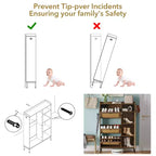 Rattan Shoe Cabinet with 3 Flip Drawers, Hidden Shoe Storage Cabinet, Wooden Narrow 4 Tier Shoe Organizer for Entryway Hallway Living Room