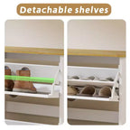 48.22 in. H x 20.86 in. W Antique White Shoe Cabinet with 1 Drawer and 3 Flip Drawers