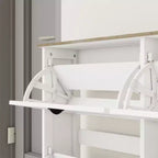 48.22 in. H x 20.86 in. W Antique White Shoe Cabinet with 1 Drawer and 3 Flip Drawers