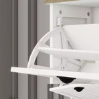 48.22 in. H x 20.86 in. W Antique White Shoe Cabinet with 1 Drawer and 3 Flip Drawers