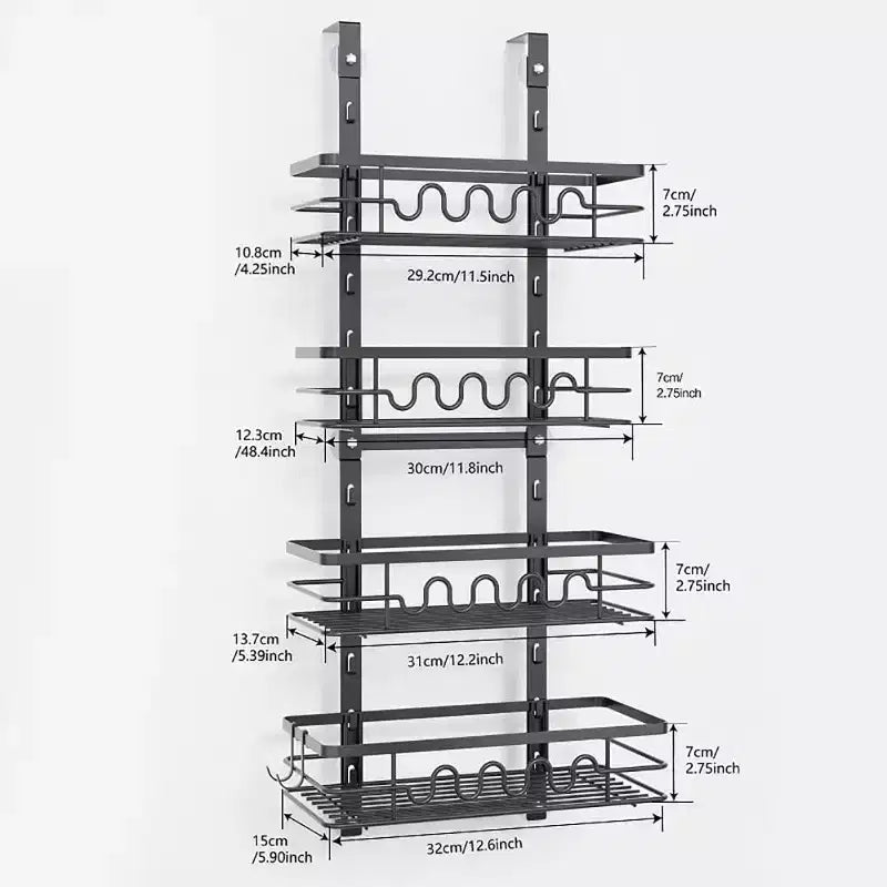 Over The Door Pantry Organizer, Pantry Organization and Storage, Easy to Install Spice Rack Shelves for Pantry, Kitchen, Bathroom and Cabinet Door