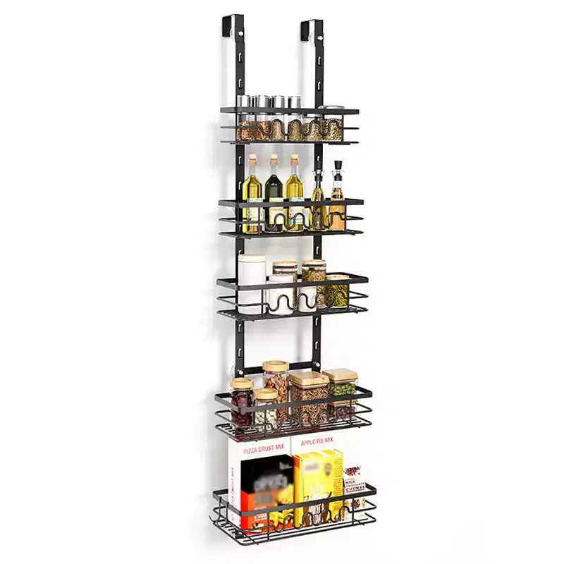 Over The Door Pantry Organizer, Pantry Organization and Storage, Easy to Install Spice Rack Shelves for Pantry, Kitchen, Bathroom and Cabinet Door