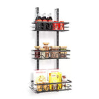 Over The Door Pantry Organizer, Pantry Organization and Storage, Easy to Install Spice Rack Shelves for Pantry, Kitchen, Bathroom and Cabinet Door