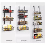 Over The Door Pantry Organizer, Pantry Organization and Storage, Easy to Install Spice Rack Shelves for Pantry, Kitchen, Bathroom and Cabinet Door