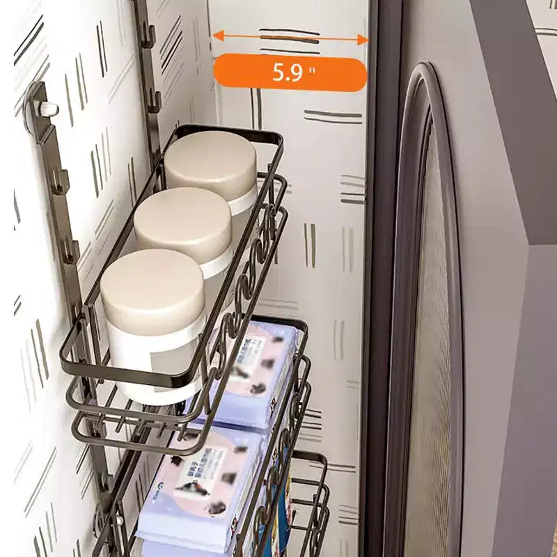 Over The Door Pantry Organizer, Pantry Organization and Storage, Easy to Install Spice Rack Shelves for Pantry, Kitchen, Bathroom and Cabinet Door