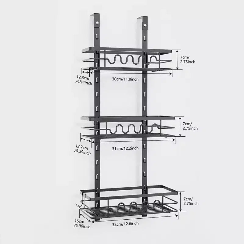 Over The Door Pantry Organizer, Pantry Organization and Storage, Easy to Install Spice Rack Shelves for Pantry, Kitchen, Bathroom and Cabinet Door