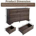 7-Drawer Brown MDF (Medium-Density Fiberboard) 53.94in. W Chest of Drawer