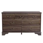 7-Drawer Brown MDF (Medium-Density Fiberboard) 53.94in. W Chest of Drawer