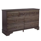 7-Drawer Brown MDF (Medium-Density Fiberboard) 53.94in. W Chest of Drawer