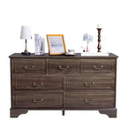 7-Drawer Brown MDF (Medium-Density Fiberboard) 53.94in. W Chest of Drawer