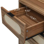5 Drawers Cabinets Accent Storage Cabinet for Living Room Bedroom Dining Room Walnut