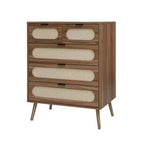 5 Drawers Cabinets Accent Storage Cabinet for Living Room Bedroom Dining Room Walnut