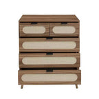 5 Drawers Cabinets Accent Storage Cabinet for Living Room Bedroom Dining Room Walnut