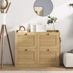 Shoe Storage Cabinet with 4 Flip Drawers, Large Freestanding Hidden Shoe Rack Organizer, Entryway Shoe Organizer Cabinet for Living Room Bedroom